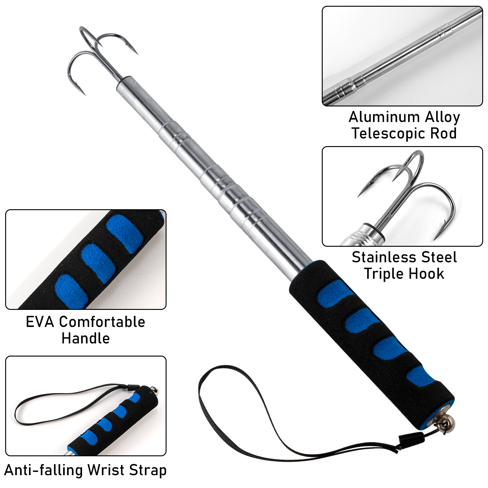 Telescopic Fishing Gaff Stainl - Fishing Rod Telescopic recension och pris