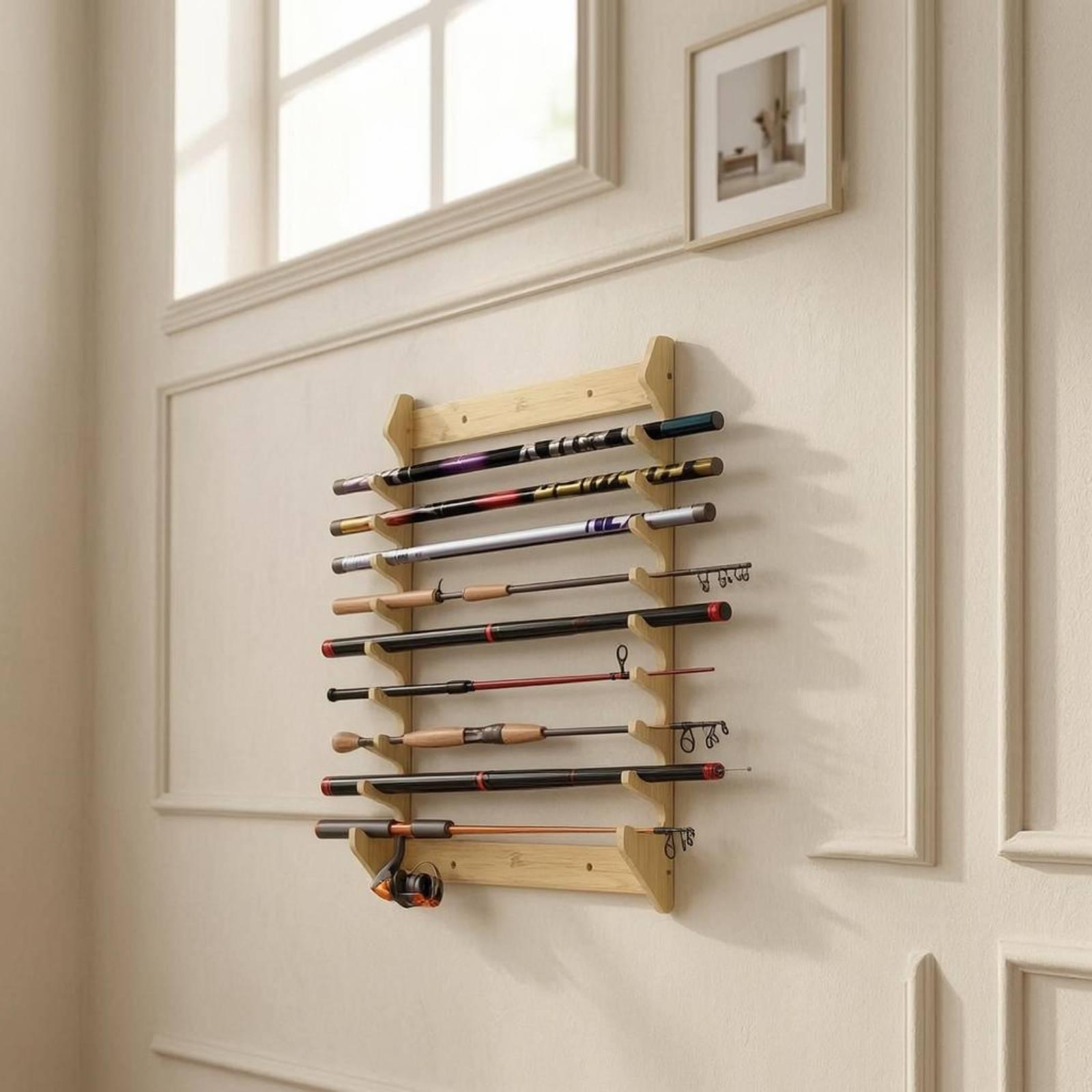Wooden Fishing Rod Rack Wall H - Fishing Rod Rack recension och pris