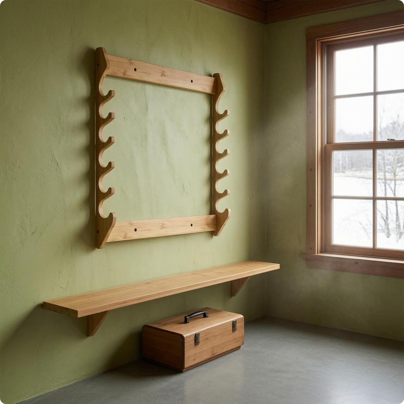 Wooden Fishing Rod Rack Wall H - Fishing Rod Rack recension och pris