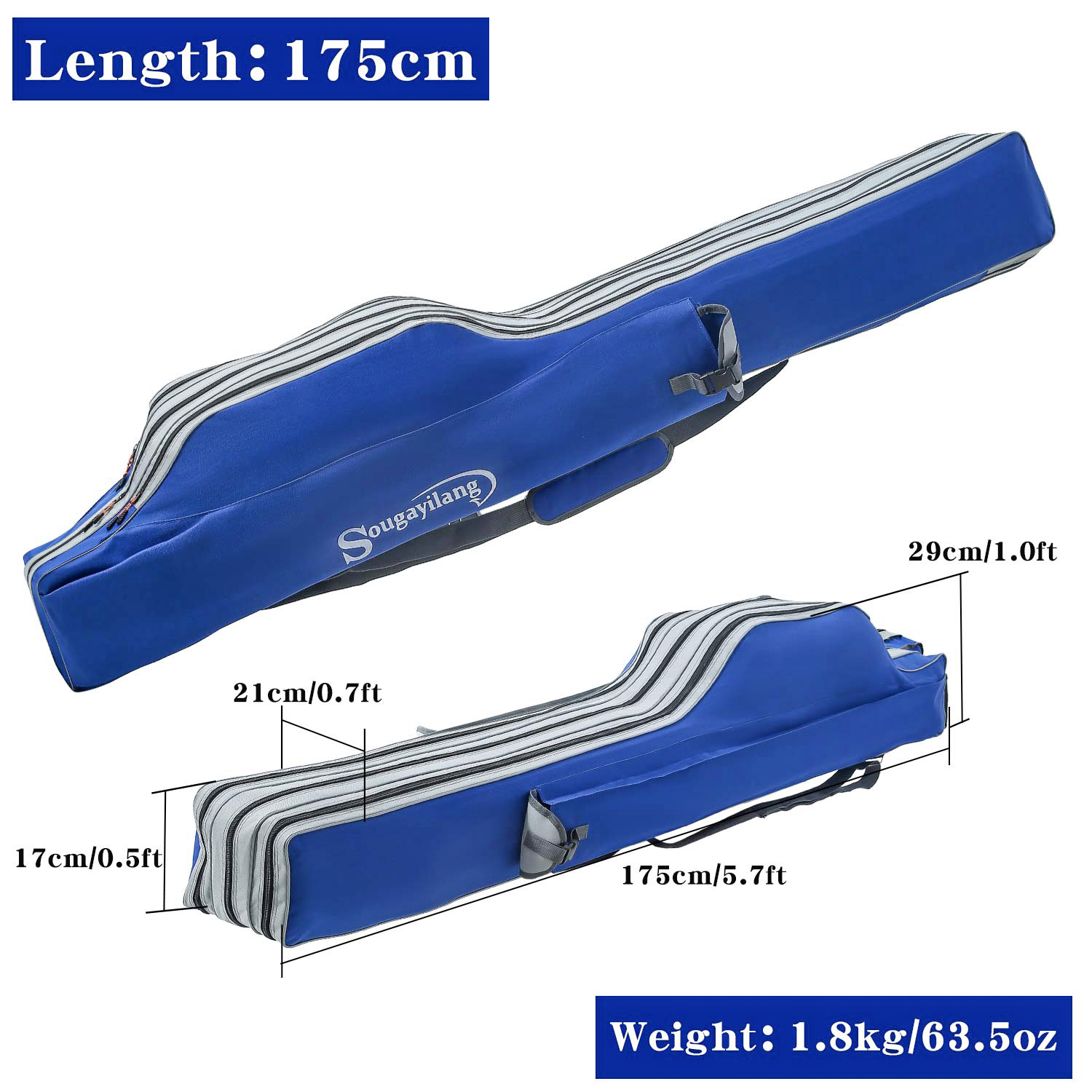 Sougayilang Fishing Rod Bag 3  - Fishing Rod Case recension och pris